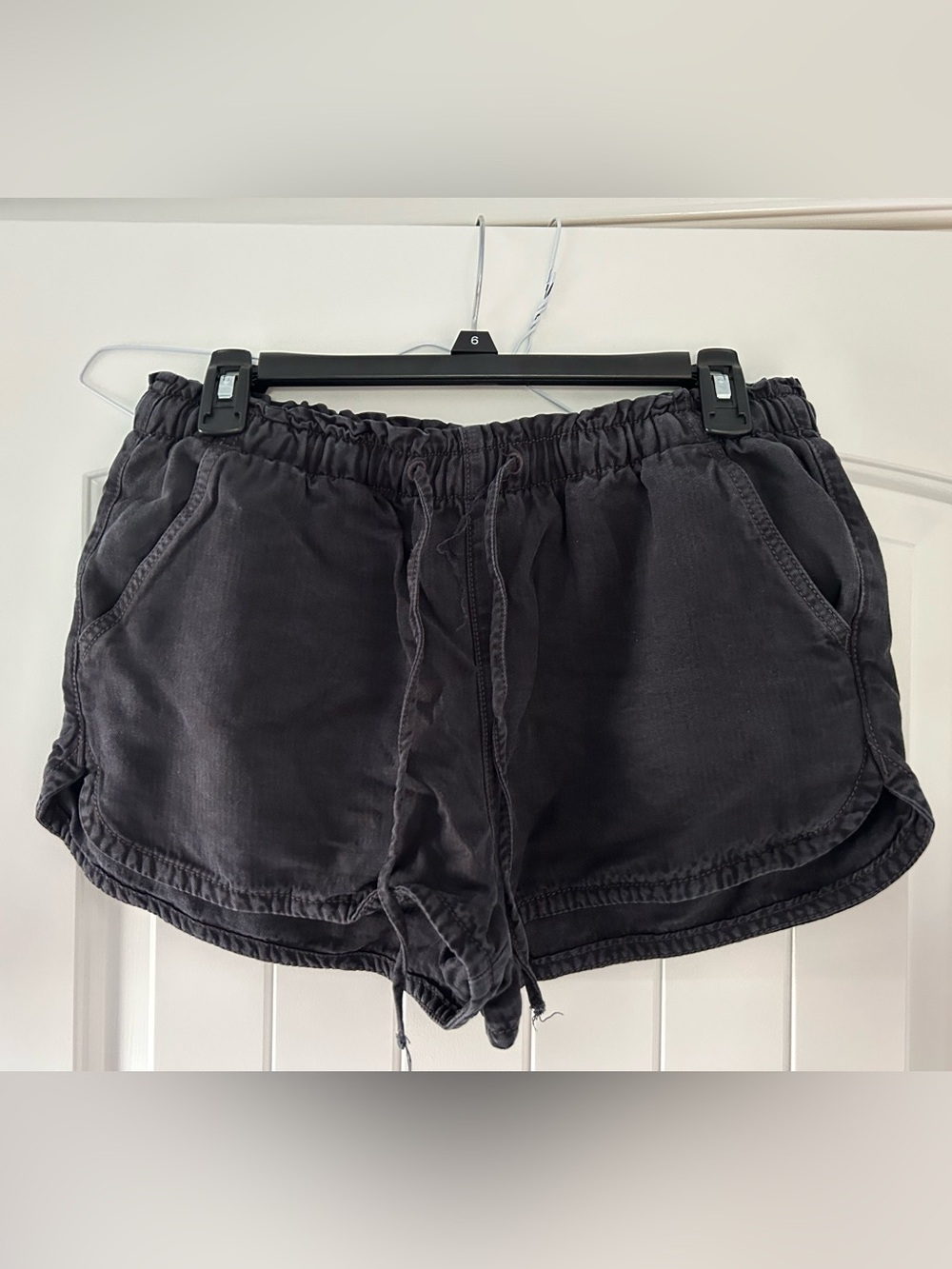 American Eagle Outfitters Black Washed Drawstring Jean Shorts